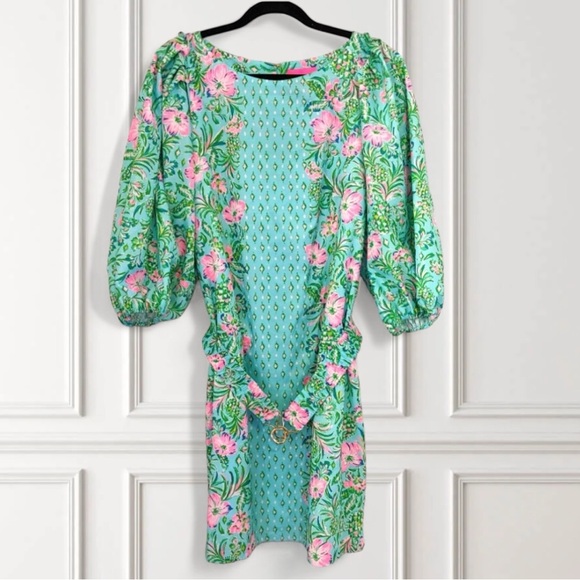 Lilly Pulitzer Size XL Barbara Sleeved Dress Oh Diamond Girl Engineered - Picture 3 of 11